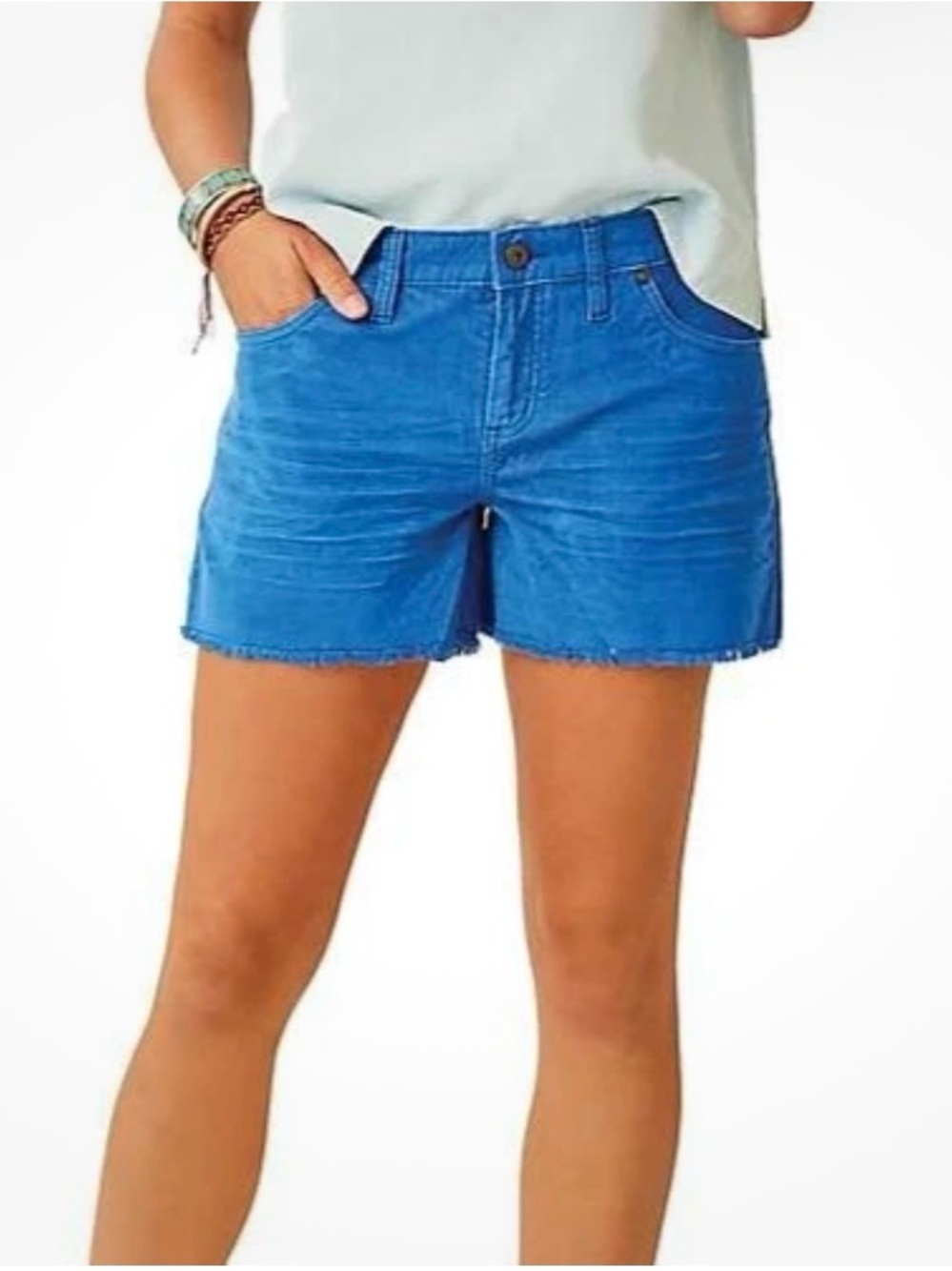 Carve Designs Pacifica Blue Fine Wale Corduroy 4 Inch Shorts Sz 12 Relaxed Fit